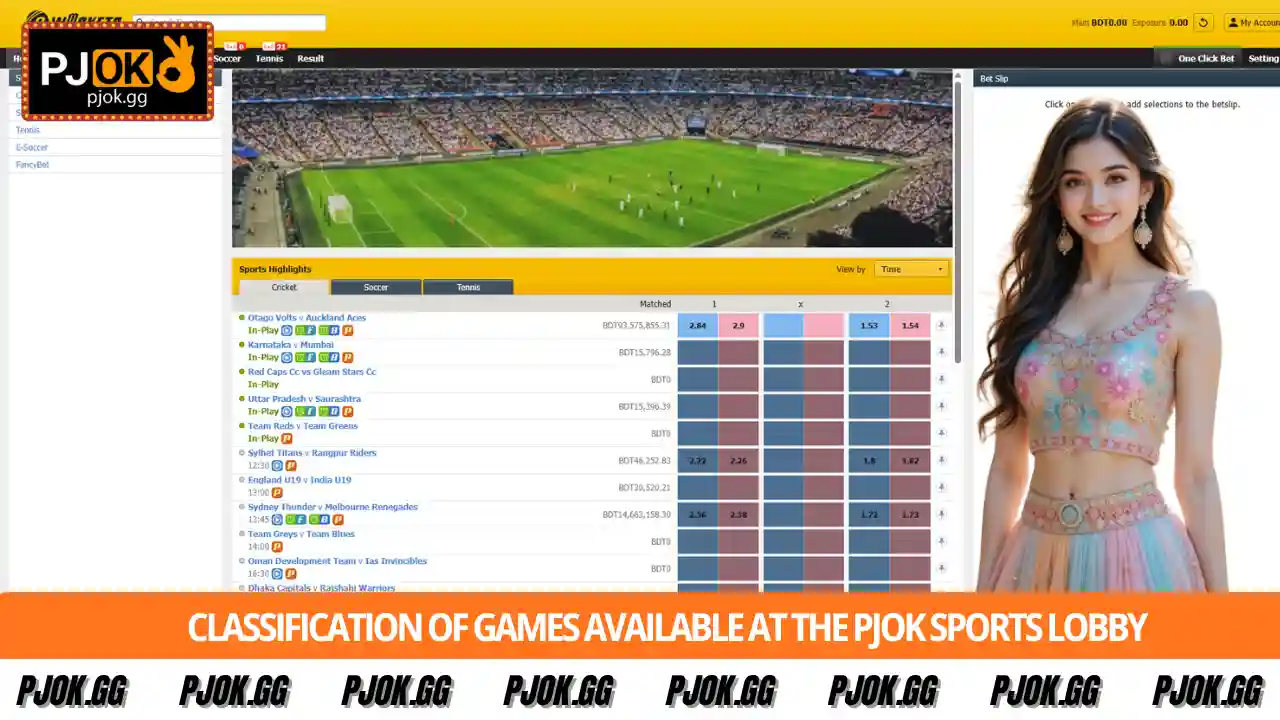 Classification of games available at the PJOK Sports lobby
