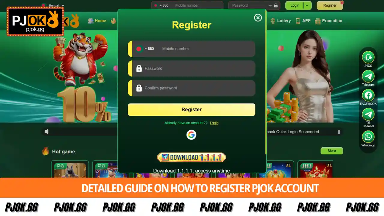 Detailed guide on how to Register PJOK account