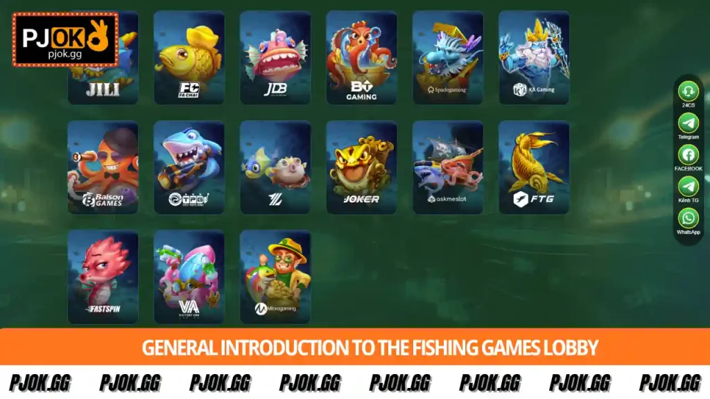 General introduction to the Fishing Games lobby