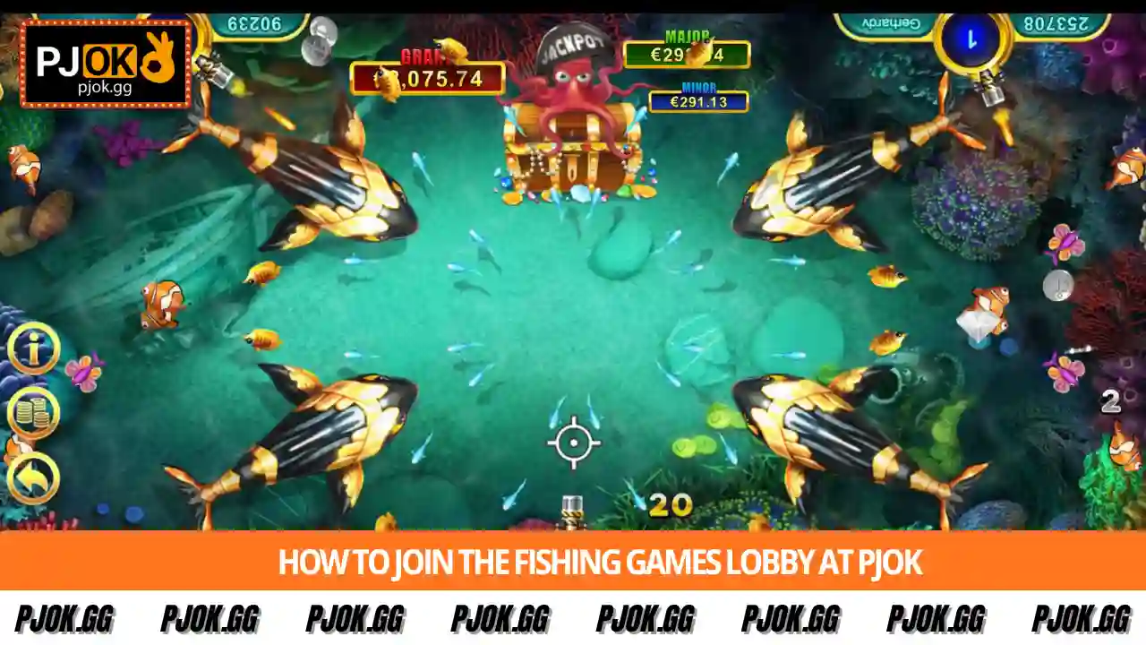 Instructions on how to join the Fishing Games lobby at PJOK