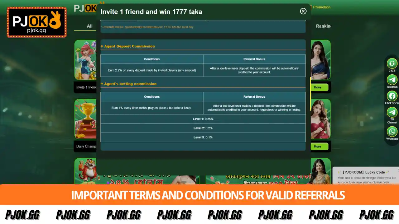 Important terms and conditions for valid referrals