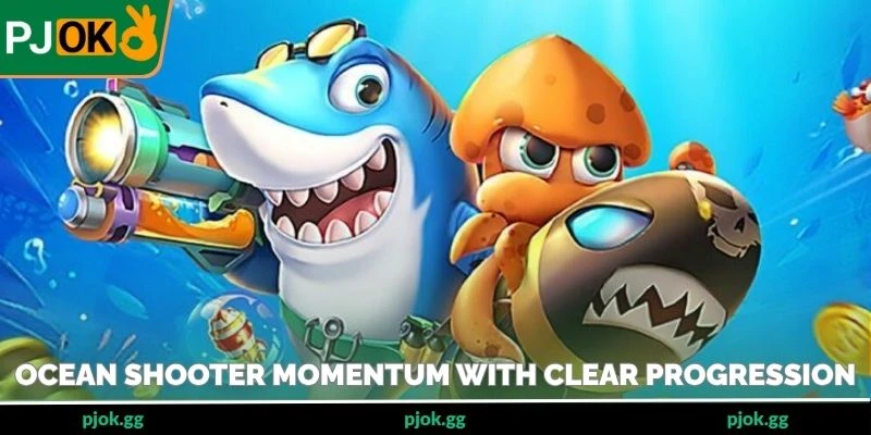 Ocean shooter momentum with clear progression, easy entry